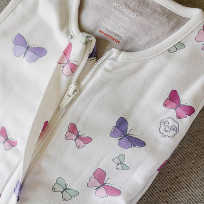 4 Season® Baby Sleep Bag with Feet, Merino Wool & Organic Cotton, Butterfly
